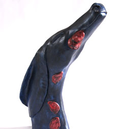 Blue Deer Eating A Rose